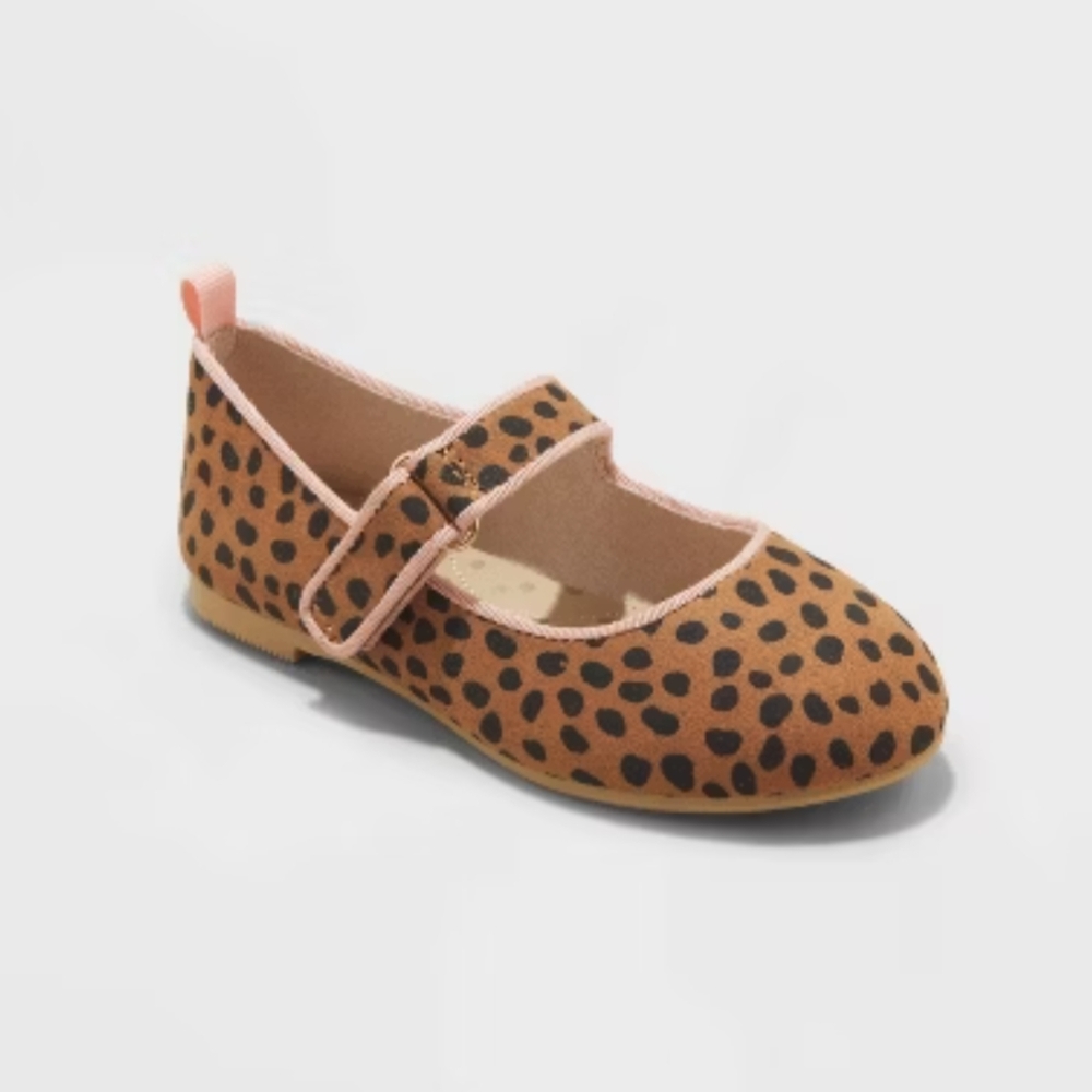 NWT Cat & Jack Addy Ballet Flats Cheetah Print Toddler Size 5